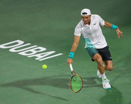 Malek Jaziri Tennis Dubai Duty Free Tennis Championships ATP Dubai Duty Free Tennis Stadium Dubai United Arab Emirates 24 February 2020 Copyright: xJuergenxHasenkopfx