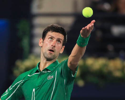 Novak Djokovic SRB Tennis Dubai Duty Free Tennis Championships ATP Dubai Duty Free Tennis Stadium Dubai United Arab Emirates 24 February 2020 Copyright: xJuergenxHasenkopfx