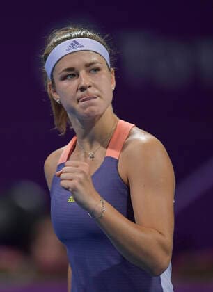 Tennis, WTA-Turnier in Doha (200225) -- DOHA, Feb. 25, 2020 (Xinhua) -- Karolina Muchova of the Czech Republic reacts during the women s singles second round match against Kiki Bertens of the Netherland at the 2020 WTA, Tennis Damen Qatar Open in Doha, Qatar, Feb. 24, 2020. (Xinhua Nikku) (SP)QATAR-DOHA-TENNIS-WTA-SINGLES 