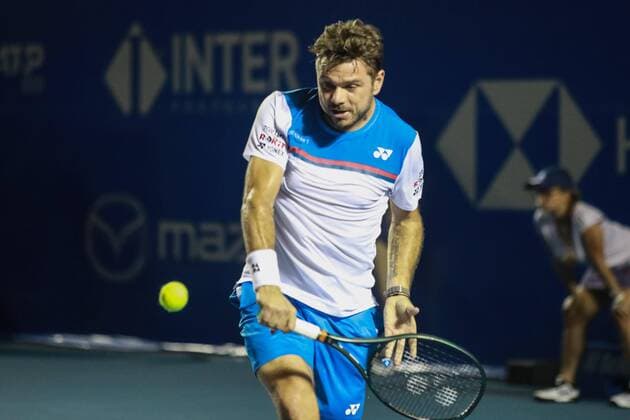 The Swiss Stan Wawrinka returns a ball to US Frances Tiafoe, during a game of the Mexican Tennis Open held in Acapulco, in the state of Guerrero, Mexico, 24 February 2020. The Mexican Tennis Open starts in Acapulco !ACHTUNG: NUR REDAKTIONELLE NUTZUNG!  Copyright: xDavidxGuzmanx MEX5925 20200225-637182112348028473