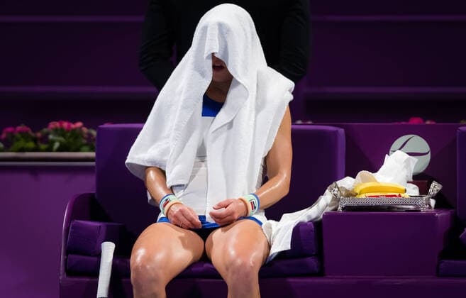 February 25, 2020, Doha, SPAIN: Laura Siegemund of Germany in action during her second-round match at the 2020 Qatar Total Open WTA, Tennis Damen Premier 5 tennis tournament against Ashleigh Barty of Australia 2020 Qatar Total Open, Tennis, Doha, Qatar, Feb 25 - ZUMAa181 20200225_zaa_a181_124 Copyright: xRobxPrangex