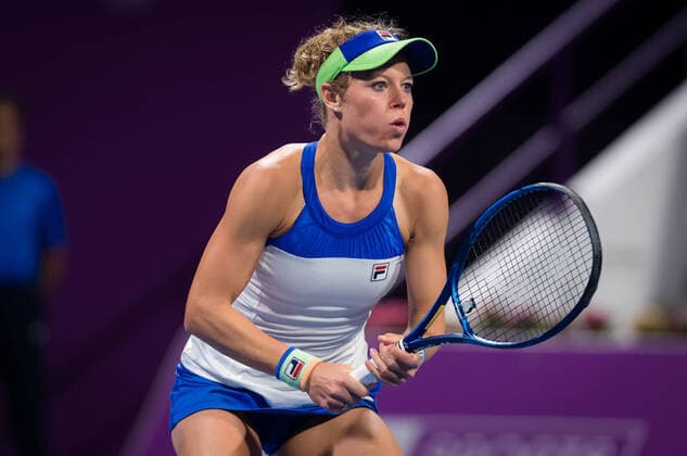 February 25, 2020, Doha, SPAIN: Laura Siegemund of Germany in action during her second-round match at the 2020 Qatar Total Open WTA, Tennis Damen Premier 5 tennis tournament against Ashleigh Barty of Australia 2020 Qatar Total Open, Tennis, Doha, Qatar, Feb 25 - ZUMAa181 20200225_zaa_a181_129 Copyright: xRobxPrangex