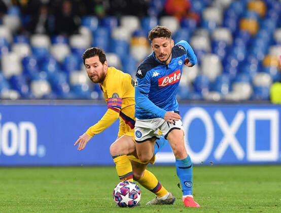 As Napoli 25 02 2020 - Champions League Napoli-Barcellona foto Antonello Sammarco Image nella foto: Dries Mertens-Lionel Messi 