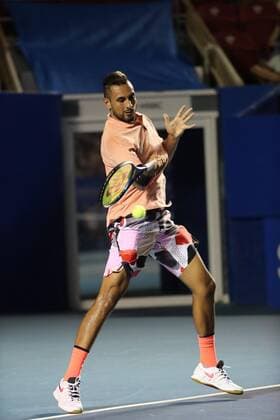 Australian Nick Kyrgios returns a ball against French Ugo Humbert, during a game of the Mexican Tennis Open held in Acapulco, in the state of Guerrero, Mexico, 25 February 2020. Mexican Tennis Open in Acapulco !ACHTUNG: NUR REDAKTIONELLE NUTZUNG!  Copyright: xDavidxGuzmanx MEX6097 20200226-637182986055617777