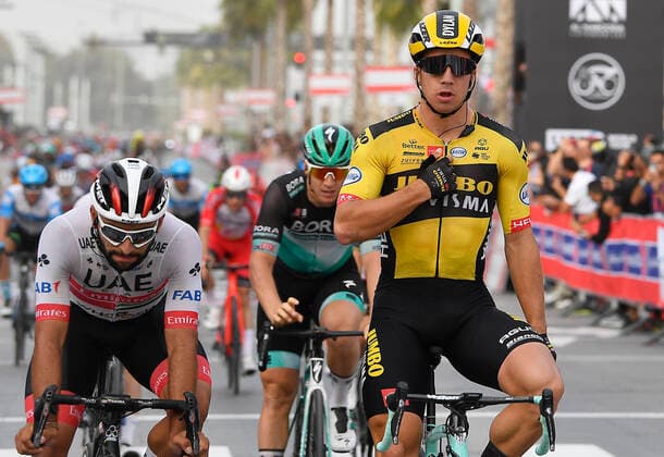 Photo LaPresse - Fabio Ferrari February 26, 2020 Dubai (United Arab Emirates) Cycling UAE Tour 2020 - Emirates NBD Stage 4 - From Zabeel Park to Dubai City Walk - 107,50 miles In the pic: GROENEWEGEN Dylan(NED)(TEAM JUMBO - VISMA) winner of race  Copyright: xLaPresse xFabioxFerrarix