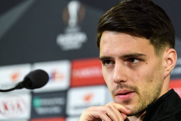 200226 Josip Brekalo during a press conference, PK, Pressekonferenz and practice with Wolfsburg ahead of their Europa League match against Malmö FF on February 26, 2020 in Malmö. Photo: Ludvig Thunman BILDBYRAN kod LT 35745 bbeng fotboll fotball soccer europa league europa league 2019 20 wolfsburg practice press conference *** 200226 Josip Brekalo during a press conference and practice with Wolfsburg ahead of their Europa League match against Malmö FF on February 26, 2020 in Malmö Photo Ludvig Thunman BILDBYRAN kod LT 35745 bbeng football football soccer europa league europe league 2019 20 wolfsburg practice press conference,  Copyright: LUDVIGxTHUNMAN BB200226LT078