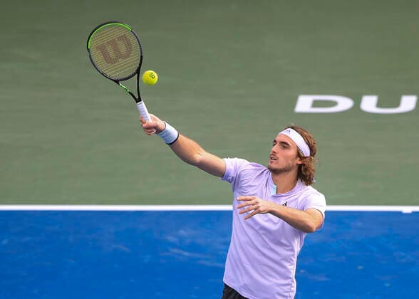 Stefanos Tsitsipas Tennis Dubai Duty Free Tennis Championships ATP Dubai Duty Free Tennis Stadium Dubai United Arab Emirates 26 February 2020 Â Copyright: xJuergenxHasenkopfx