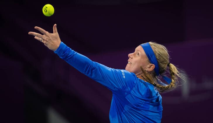 February 26, 2020, Doha, QATAR: Kiki Bertens of the Netherlands in action during her third-round match at the 2020 Qatar Total Open WTA, Tennis Damen Premier 5 tennis tournament against Saisai Zheng of China 2020 Qatar Total Open, Tennis, Doha, Qatar, Feb 26 - ZUMAa181 20200226_zaa_a181_096 Copyright: xRobxPrangex