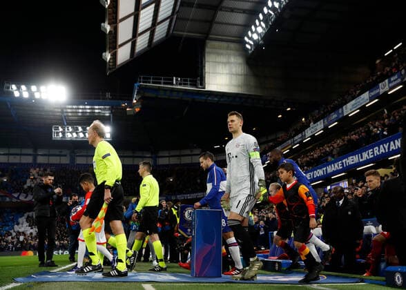 25th February 2020; Stamford Bridge, London, England; UEFA Champions League Football, Chelsea versus Bayern Munich; Goalkeeper Manuel Neuer of Bayern Munich walking onto the pitch from the tunnel  ActionPlus12214197 JohnxPatrickxFletcher