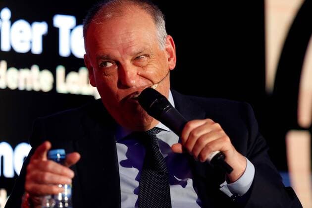 President of the Spanish League, Javier Tebas, participates in a press conference, PK, Pressekonferenz at the Summit sports industry meeting held in Mexico City, Mexico, 26 February 2020. EFE Jorge Nunez Meeting of the Sport Summit sports industry in Mexico !ACHTUNG: NUR REDAKTIONELLE NUTZUNG!  Copyright: xJorgexNunezx AME8293 20200227-637183600624872413