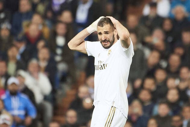 Sport Bilder des Tages February 26, 2020, Madrid, Spain: Karim Benzema (forward; Real Madrid) in action during the UEFA Champions League round of 16 first leg match between Real Madrid and Manchester City F.C. at Santiago Bernabeu on February 26, 2020 in Madrid, Spain Real Madrid vs Manchester City F.C. UEFA Champions League  - ZUMAg15_ 20200226_zaf_g15_120 Copyright: xJackxAbuinx
