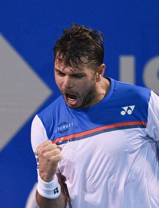 (200227) -- ACAPULCO, Feb. 27, 2020 -- Stan Wawrinka of Switzerland celebrates during the men s singles second round match between Stan Wawrinka of Switzerland and Pedro Martinez of Spain at the 2020 ATP, Tennis Herren Mexican Open tennis tournament in Acapulco, Mexico, Feb. 27, 2020. ) (SP)MEXICO-ACAPULCO-TENNIS-ATP-MEXICAN OPEN XinxYuewei 