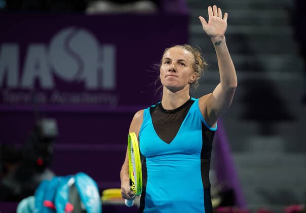 February 27, 2020, Doha, QATAR: Svetlana Kuznetsova of Russia in action during her quarter-final match at the 2020 Qatar Total Open WTA, Tennis Damen Premier 5 tennis tournament against Belinda Bencic of Switzerland 2020 Qatar Total Open, Tennis, Doha, Qatar, Feb 27 - ZUMAa181 20200227_zaa_a181_102 Copyright: xRobxPrangex