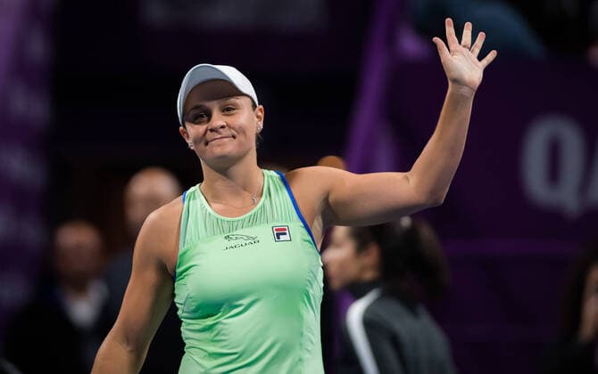 February 28, 2020, Doha, QATAR: Ashleigh Barty of Australia in action during her quarter-final match at the 2020 Qatar Total Open WTA, Tennis Damen Premier 5 tennis tournament against Garbine Muguruza of Spain 2020 Qatar Total Open, Tennis, Doha, Qatar, Feb 27 - ZUMAa181 20200228_zaa_a181_006 Copyright: xRobxPrangex