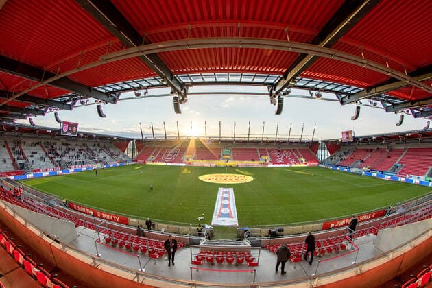 Stadium panorama about 90 minutes before kick-off 28 02 2020, football, GER, 2 Bundesliga, 2 BL, season 2019 20, 24 matchday, SSV Jahn Regensburg SG Dynamo Dresden, Arena Regensburg, SSV Jahn Regensburg vs SG Dynamo Dresden