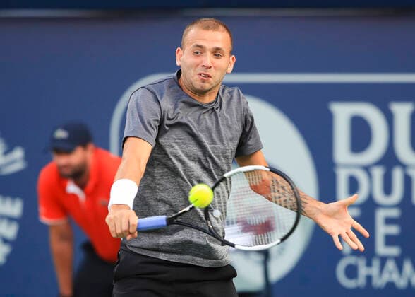 Daniel Evans GBR Tennis Dubai Duty Free Tennis Championships ATP Dubai Duty Free Tennis Stadium Dubai United Arab Emirates 28 February 2020 Â Copyright: xJuergenxHasenkopfx