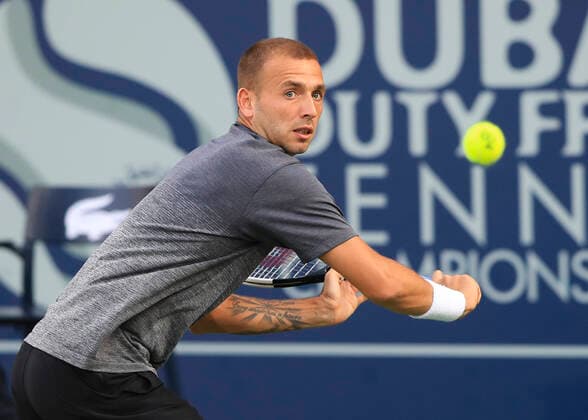 Daniel Evans GBR Tennis Dubai Duty Free Tennis Championships ATP Dubai Duty Free Tennis Stadium Dubai United Arab Emirates 28 February 2020 Copyright: xJuergenxHasenkopfx