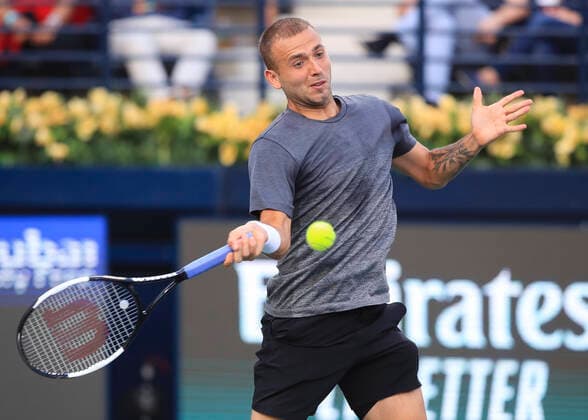 Daniel Evans GBR Tennis Dubai Duty Free Tennis Championships ATP Dubai Duty Free Tennis Stadium Dubai United Arab Emirates 28 February 2020 Â Copyright: xJuergenxHasenkopfx