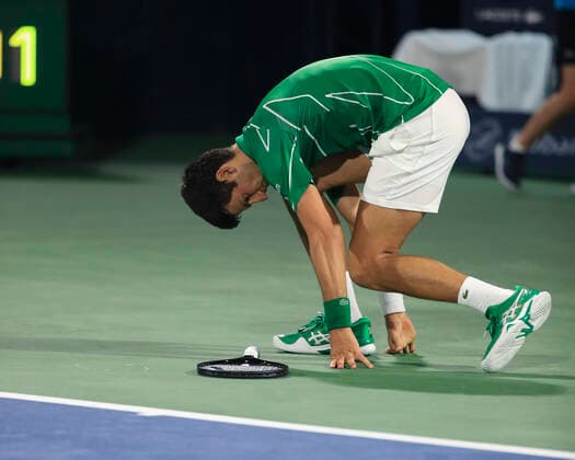 Novak Djokovic SRB Tennis Dubai Duty Free Tennis Championships ATP Dubai Duty Free Tennis Stadium Dubai United Arab Emirates 28 February 2020 Copyright: xJuergenxHasenkopfx