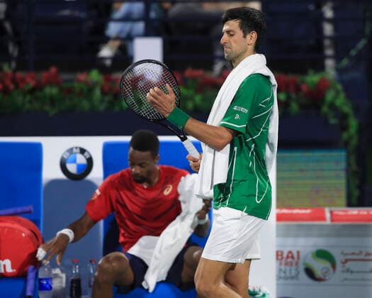 Novak Djokovic SRB Tennis Dubai Duty Free Tennis Championships ATP Dubai Duty Free Tennis Stadium Dubai United Arab Emirates 28 February 2020 Copyright: xJuergenxHasenkopfx