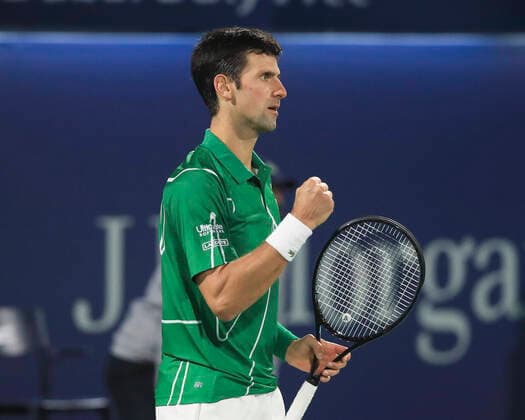 Novak Djokovic SRB Tennis Dubai Duty Free Tennis Championships ATP Dubai Duty Free Tennis Stadium Dubai United Arab Emirates 28 February 2020 Copyright: xJuergenxHasenkopfx