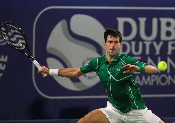 Novak Djokovic SRB Tennis Dubai Duty Free Tennis Championships ATP Dubai Duty Free Tennis Stadium Dubai United Arab Emirates 28 February 2020 Â Copyright: xJuergenxHasenkopfx