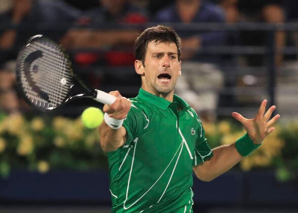 Novak Djokovic SRB Tennis Dubai Duty Free Tennis Championships ATP Dubai Duty Free Tennis Stadium Dubai United Arab Emirates 28 February 2020 Â Copyright: xJuergenxHasenkopfx