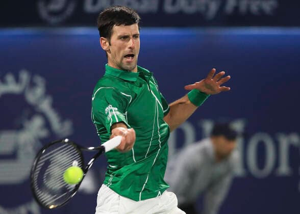 Novak Djokovic SRB Tennis Dubai Duty Free Tennis Championships ATP Dubai Duty Free Tennis Stadium Dubai United Arab Emirates 28 February 2020 Â Copyright: xJuergenxHasenkopfx