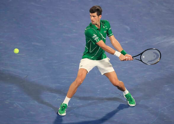 Novak Djokovic SRB Tennis Dubai Duty Free Tennis Championships ATP Dubai Duty Free Tennis Stadium Dubai United Arab Emirates 28 February 2020 Â Copyright: xJuergenxHasenkopfx