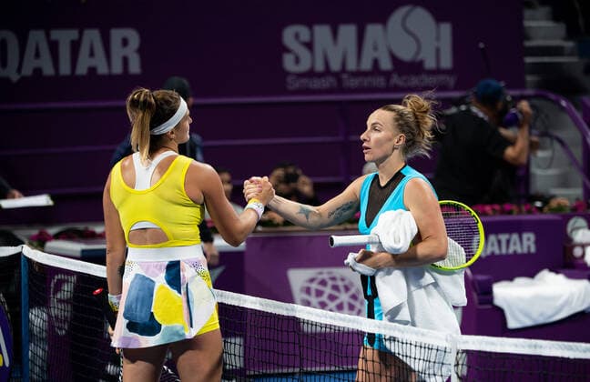 WTA Qatar TOTAL Open 2020 Doha Svetlana Kuznetsova RUS and Aryna Sabalenka BLR WTA Qatar TOTAL Open 2020