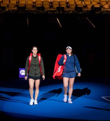 WTA Qatar TOTAL Open 2020 Doha Garbiela Dabrowski CAN and Jelena Ostapenko LAT WTA Qatar TOTAL Open 2020