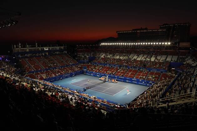 General view of the Princess Acapulco Stadium during the match between US tennis players John Isner (L) and Taylor Fritz (R), amid the Mexican Open held in Acapulco, Guerrero state, Mexico, 28 February 2020. Mexican Tennis Open in Acapulco !ACHTUNG: NUR REDAKTIONELLE NUTZUNG!  Copyright: xDavidxGuzmánx MEX6489 20200229-637185472708549536