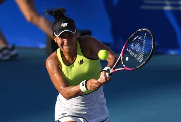 (200229) -- ACAPULCO, Feb. 29, 2020 -- Heather Watson of Britain hits a return during the women s singles semifinal match between Wang Xiyu of China and Heather Watson of Britain at the 2020 WTA, Tennis Damen Mexican Open tennis tournament in Acapulco, Mexico, Feb. 28, 2020. ) (SP)MEXICO-ACAPULCO-TENNIS-WTA-MEXICAN OPEN-SEMIFINALS XinxYuewei 