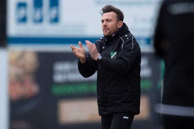 Rödinghausen, Germany 29 02 2020 Regional League West 2019 2020 SV Rödinghausen vs TuS Holders Enrico Maaßen Coach Rödinghausen Rödinghausen Rödinghausen North Rhine-Westphalia Germany Häcker Wiehenstadion