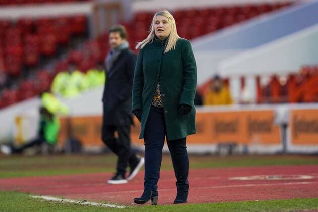 NOTTINGHAM. ENGLAND. FEB 28th: Emma Hayes Manager of Chelsea on the sideline during the 2020 FA Women Continental Tyres League Cup Final between Arsenal Women and Chelsea Women at the City Ground in Nottingham, England. (Photo by Daniela Porcelli SPP) Arsenal Women vs Chelsea Women, 2020 FA Women Continental Tyres League Cup Final, The City Ground, Nottingham, UK - 28 Feb 2020 