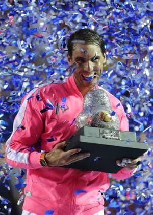 Spanish tennis player Rafael Nadal raises trophy after defeating US Taylor Fritz in the final game of Mexican Open tennis tournament in Acapulco, Mexico, 29 February 2020. Nadal won 6-3 and 6-2. Rafael Nadal vs. Taylor Fritz !ACHTUNG: NUR REDAKTIONELLE NUTZUNG!  Copyright: xDavidxGuzmanx MEX6703 20200301-637186477438161537