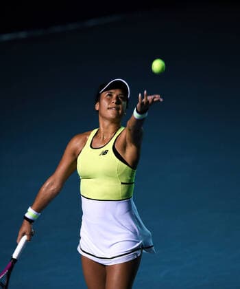 (200301) -- ACAPULCO, March 1, 2020 -- Heather Watson of Britain serves during the women s singles final match between Heather Watson of Britain and Leylah Fernandez of Canada at the 2020 WTA, Tennis Damen Mexican Open tennis tournament in Acapulco, Mexico, Feb. 29, 2020. ) (SP)MEXICO-ACAPULCO-TENNIS-WTA-MEXICAN OPEN-FINALS XinxYuewei 