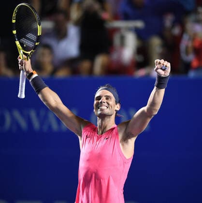 (200301) -- ACAPULCO, March 1, 2020 -- Rafael Nadal of Spain celebrates after winning the men s singles final match between Rafael Nadal of Spain and Taylor Fritz of the United States at the 2020 ATP, Tennis Herren Mexican Open tennis tournament in Acapulco, Mexico, Feb. 29, 2020. ) (SP)MEXICO-ACAPULCO-TENNIS-ATP-MEXICAN OPEN-FINALS XinxYuewei 