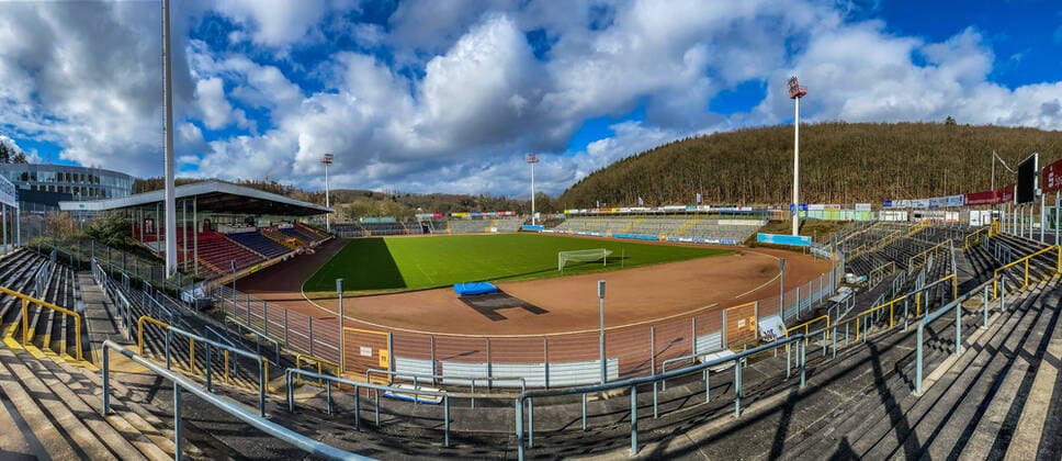 The Leimbachstadion, home of Sportfreunde Siegen Football Oberliga Westfalen, Leimbachstadion, Sportfreunde Siegen on 01 03 2020 in Siegen Germany