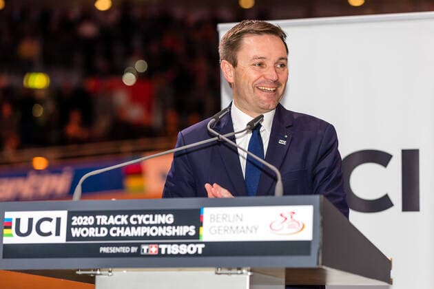 01 03 2020, Berlin, Berlin 2020 Track Cycling World Championships The track cycling sprinter Kristina Vogel, who died in June 2018, is a multiple Olympic, world, European and German champion and receives the UCI Merit from the President of the World Cycling Union, David Lappartient. The UCI Merit is the highest award of the UCI 2020 Track Cycling World Championships Berlin Copyright: xEibner-Pressefotox EP_Ham