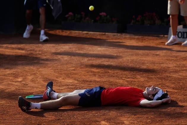 Tenis, Chile Dove MenCare Open ATP, Tennis Herren 250 de Santiago. El tenista Thiago Seyboth de Brasil celebra el titulo ATP 250 de Santiago luego de ganar a Casper Ruud de Noruega Santiago, Chile. 01 03 2020 Marcelo Hernandez Photosport Tenis, ATP 250 Final