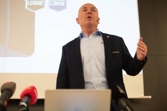 Media conference Swiss Ice Hockey Ittigen, 02 03 2020, Media conference Swiss Ice Hockey, the league informs about the further course of the season regarding the coronavirus, Denis Vaucher Director National League Swiss League Member of the Executive Board Swiss Ice Hockey