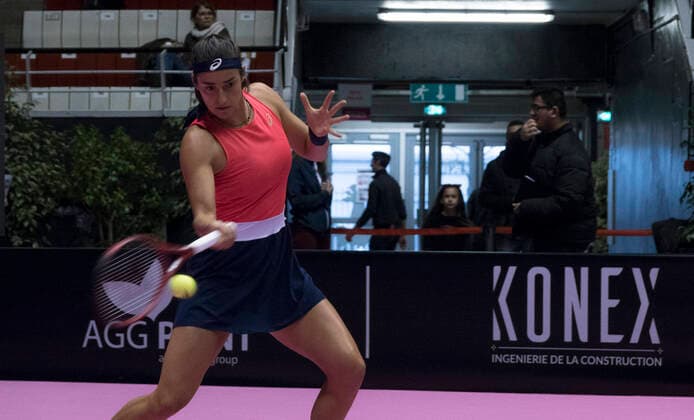 Caroline Garcia (FRA) TENNIS : Open 6eme Sens - Palais des sports Lyon - 02 03 2020 SandrineTHESILLAT Panoramic 