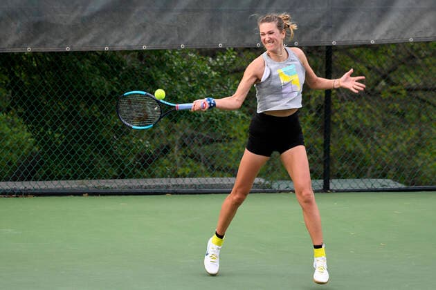 Belorussian Victoria Azarenka pictured in action during a training session on the first day of the WTA, Tennis Damen Monterrey tennis tournament in Monterrey, Mexico Monday 02 March 2020. The tournament is taking place from 2 to 8 March. YORICKxJANSENS  x2483951x