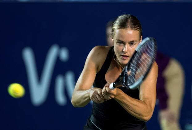 Slovakian tennis player Anna Karolina Schamiedlova in action against Venus Williams of US, during a match of day 1 of the Monterrey Tennis Open, in Monterrey, Mexico, 02 March 2020. Tennis Open of Monterrey !ACHTUNG: NUR REDAKTIONELLE NUTZUNG!  Copyright: xMIGUELxSIERRAx AME189 20200303-637188034468772983