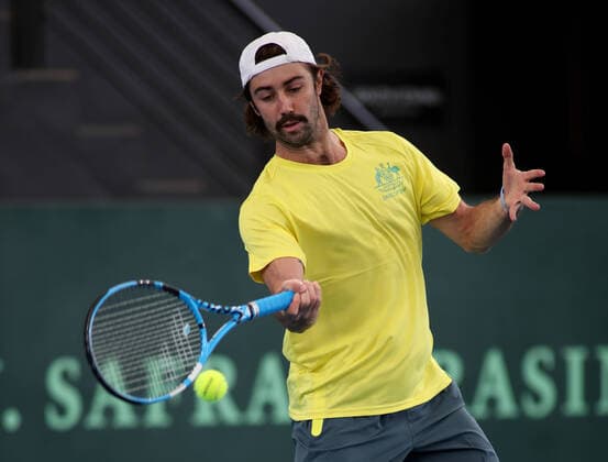 TENNIS DAVIS CUP PREVIEW ADELAIDE, Jordan Thompson of Australia in action during a Davis Cup preview media opportunity at Memorial Drive Tennis Centre in Adelaide, Tuesday, March 3, 2020. ( NO ARCHIVING, EDITORIAL USE ONLY, NO USE IN BOOKS WITHOUT CONSENT ADELAIDE SA AUSTRALIA  Copyright: xKELLYxBARNESx 20200303001453222873