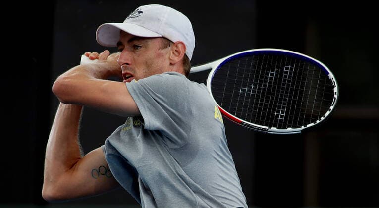TENNIS DAVIS CUP PREVIEW ADELAIDE, John Millman of Australia during a Davis Cup preview media opportunity at Memorial Drive Tennis Centre in Adelaide, Tuesday, March 3, 2020. ( NO ARCHIVING, EDITORIAL USE ONLY, NO USE IN BOOKS WITHOUT CONSENT ADELAIDE SA AUSTRALIA  Copyright: xKELLYxBARNESx 20200303001453222940