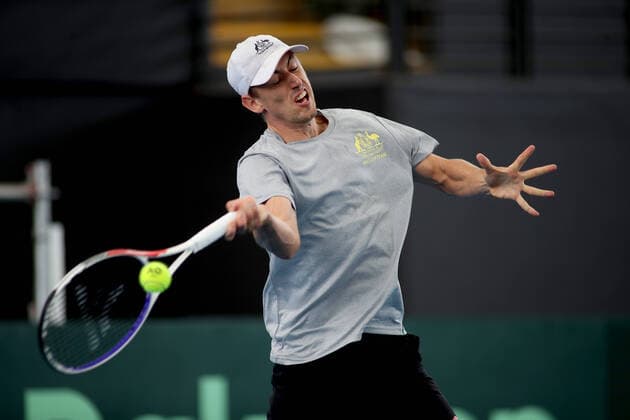 TENNIS DAVIS CUP PREVIEW ADELAIDE, John Millman of Australia during a Davis Cup preview media opportunity at Memorial Drive Tennis Centre in Adelaide, Tuesday, March 3, 2020. ( NO ARCHIVING, EDITORIAL USE ONLY, NO USE IN BOOKS WITHOUT CONSENT ADELAIDE SA AUSTRALIA  Copyright: xKELLYxBARNESx 20200303001453223041