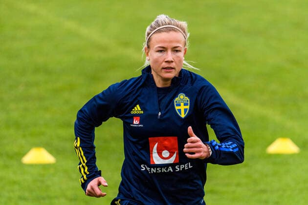 200303 Hanna Glas during a practice with Sweden ahead of Algarve Cup 2020 on March 3, 2020 in Albufeira Photo Ludvig Thunman BILDBYRAN kod LT 35748 bbeng soccer football women dam algarve cup 2020 sweden sweden practice,  Copyright: LUDVIGxTHUNMAN BB200303LT066