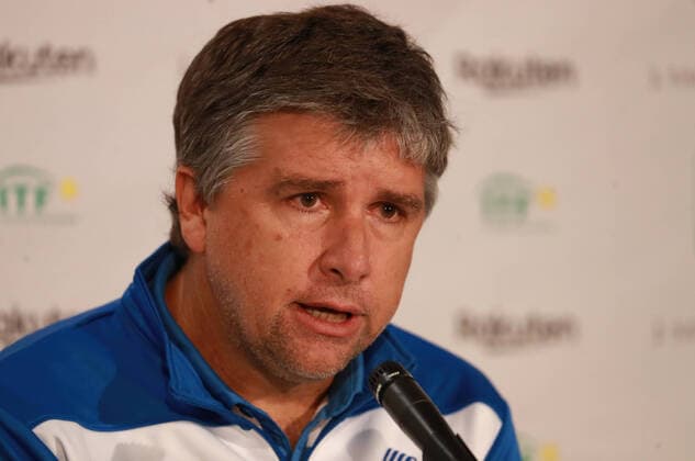 TENNIS - Davis Cup, AUT vs URU PREMSTAETTEN,AUSTRIA,03.MAR.20 - TENNIS - ITF Davis Cup, Austria vs Uruguay, preview, press conference, PK, Pressekonferenz Team URU. Image shows Enrique Perez Cassarino (URY). GEPAxpictures xAndreasxPranter